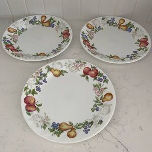 Corelle Chutney Floral Fruit Pattern Side  Plates (3)